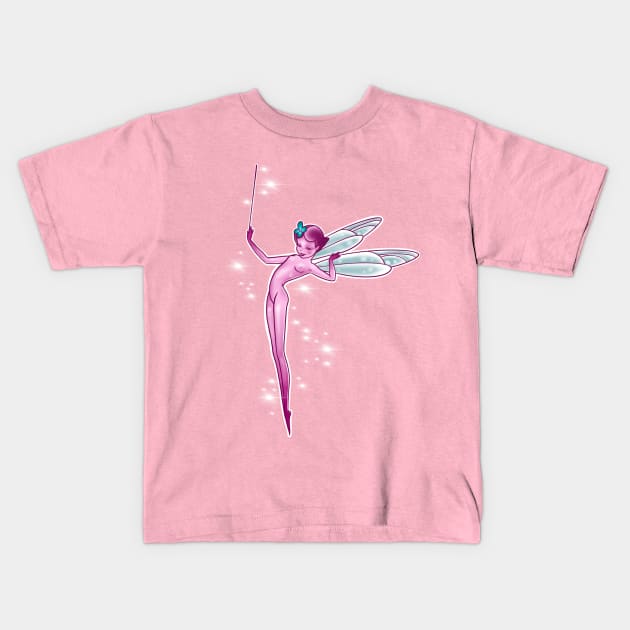 Pink Fairy Kids T-Shirt by Huldra Tattoo